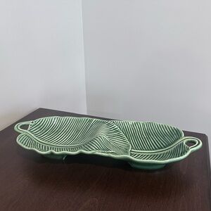 Williams Sonoma Banana Leaf Double Serve RARE Tray Dip NWT Bordallo Pinh…